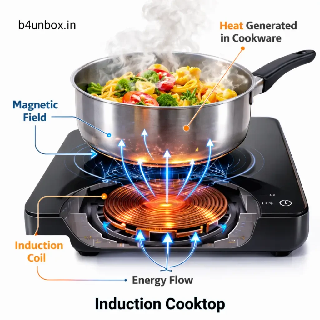 how induction cooktop works using magnetic heating