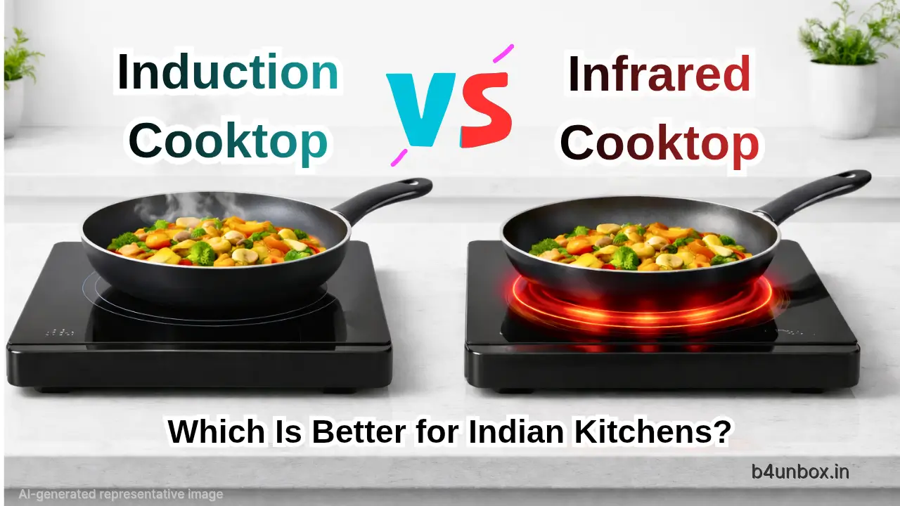 Induction vs infrared cooktop comparison in Indian kitchen